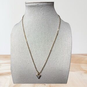 Charming Charlie Gold Triangle Pendant Necklace